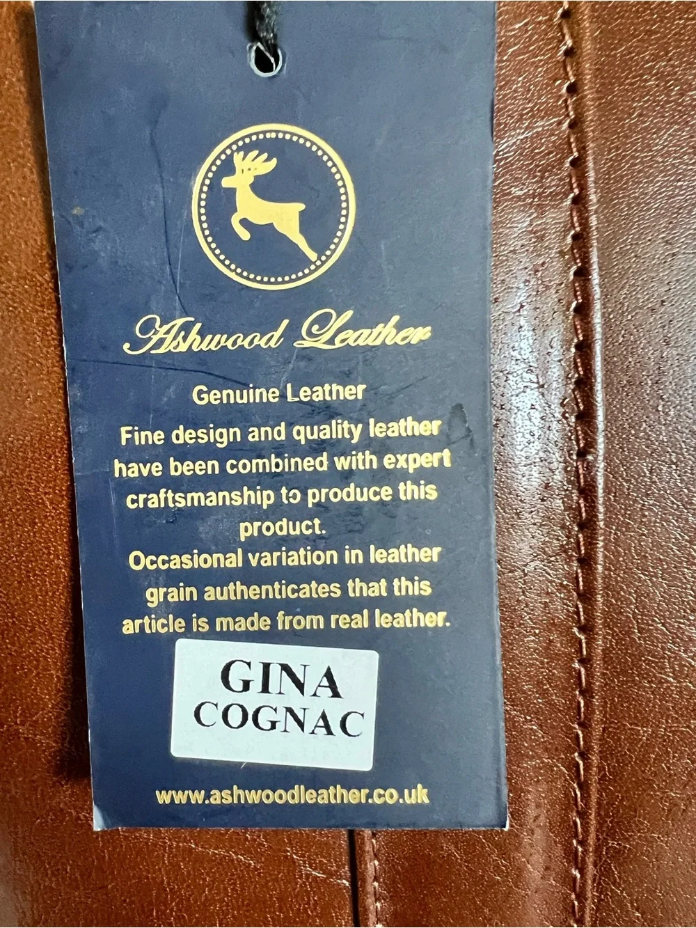 Ashwood Leather Gina bag tote cognac brown NWT